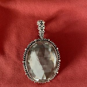 Stephen DWECK milky quartz and sterling silver pendant necklace